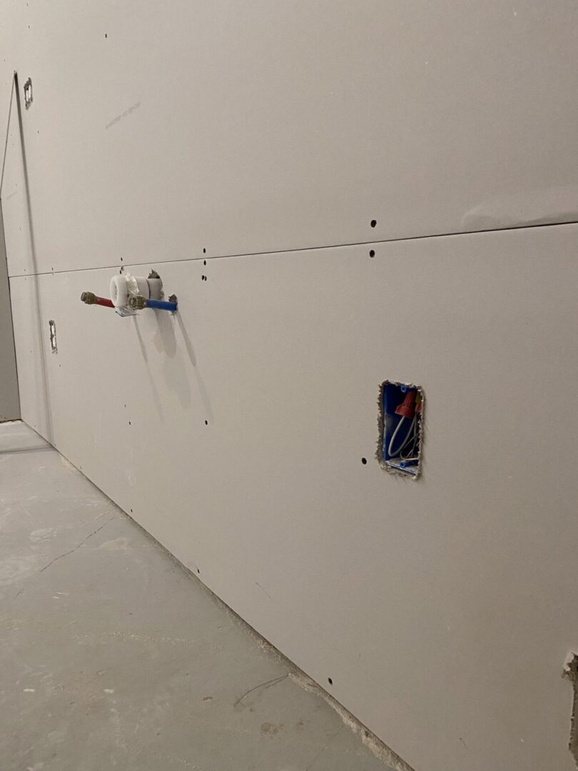 Wall with power outlet