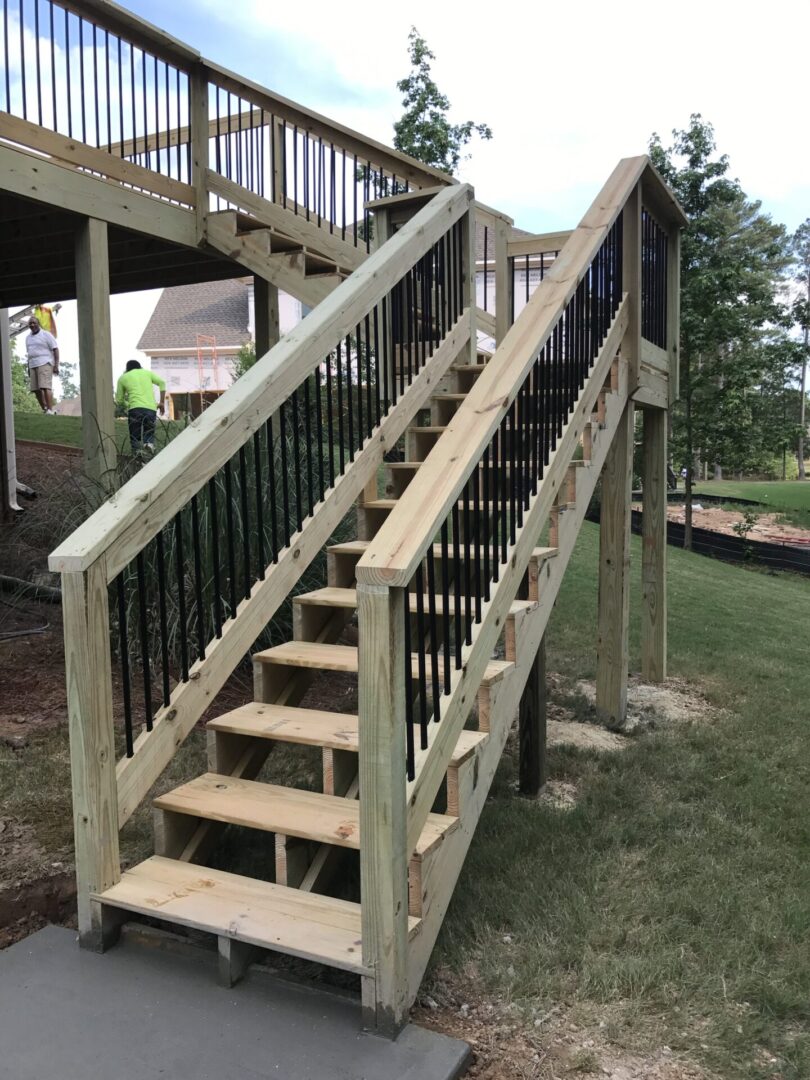 Wooden outdoor stairs