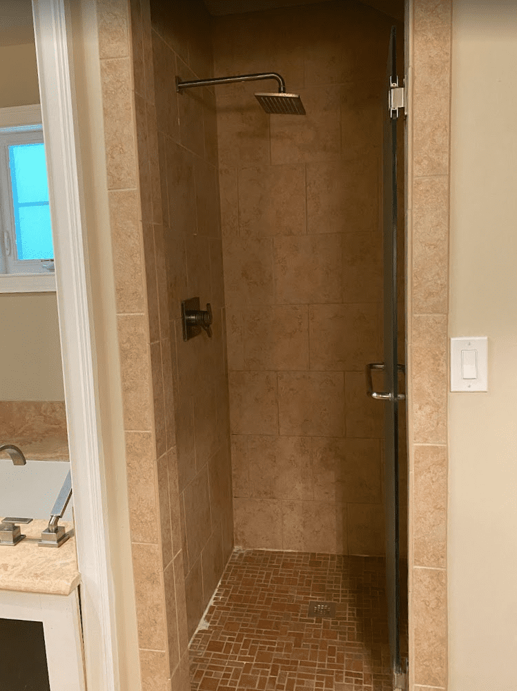 Master bathroom shower before remodel.